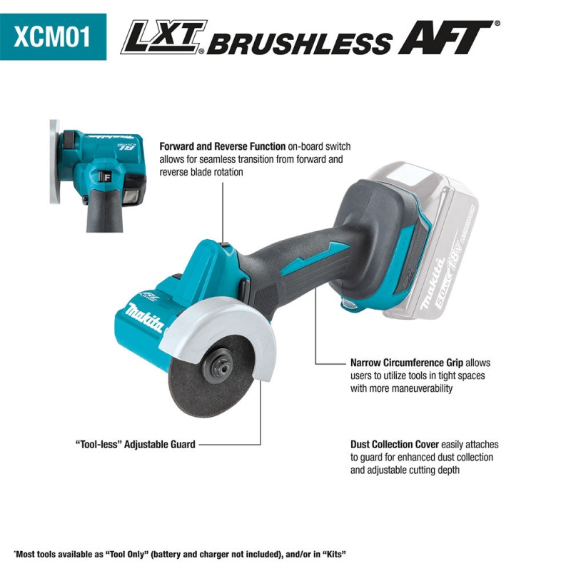 Makita XCM01Z 18V LXT 3" Brushless Cordless Cut-Off Tool - Bare Tool - Image 2