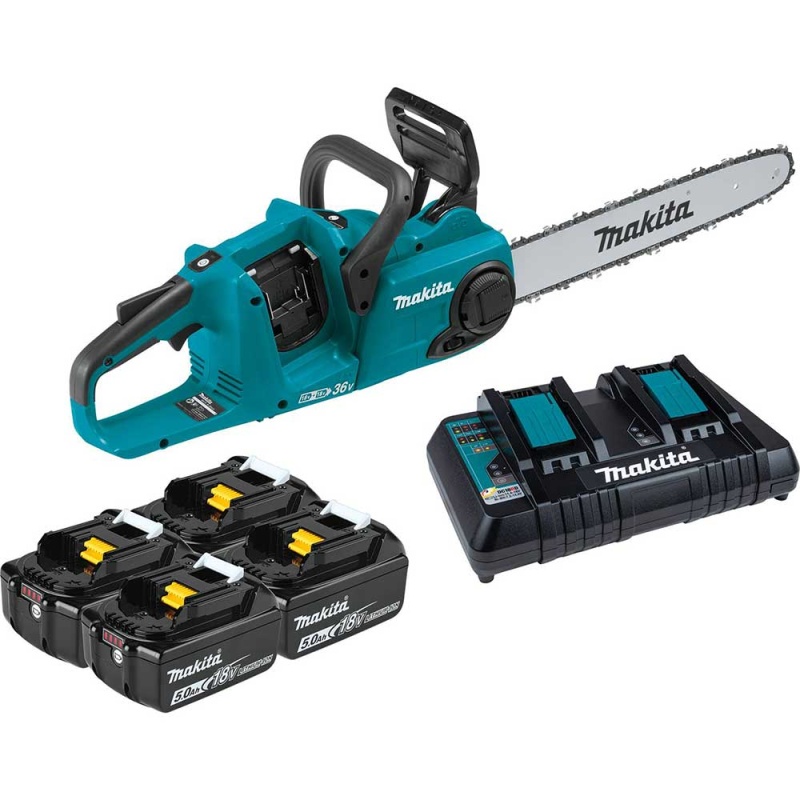 Makita XCU04PT1 18V X2 36V 16" Cordless Brushless Chainsaw Kit w/ 4 Batteries