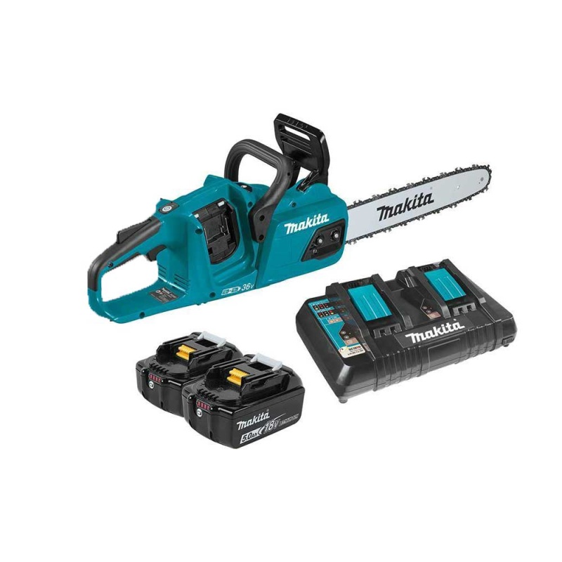 Makita XCU07PT 36 Volt X2 14 Inch 5.0Ah Cordless Chainsaw Kit w/ 2 Batteries