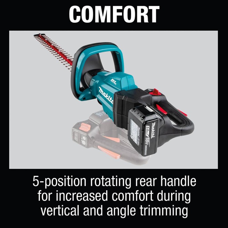 Makita XHU07T 18 Volt 24 Inch 5.0Ah LXT Lithium-Ion Brushless Hedge Trimmer Kit - Image 4