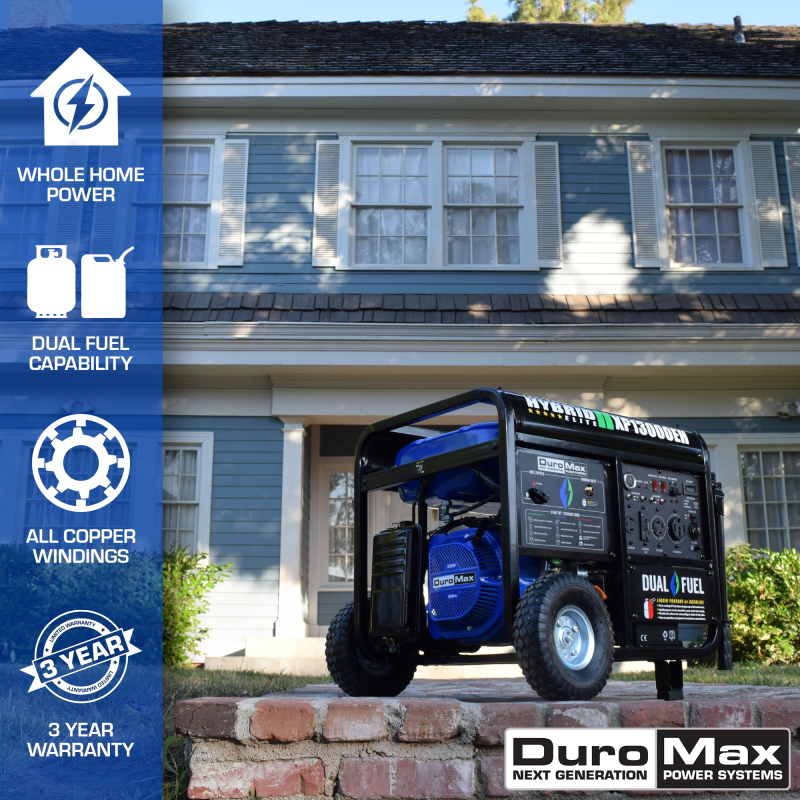 DuroMax XP13000EH 13,000 Watt Portable Dual Fuel Gas Propane Generator - Image 2