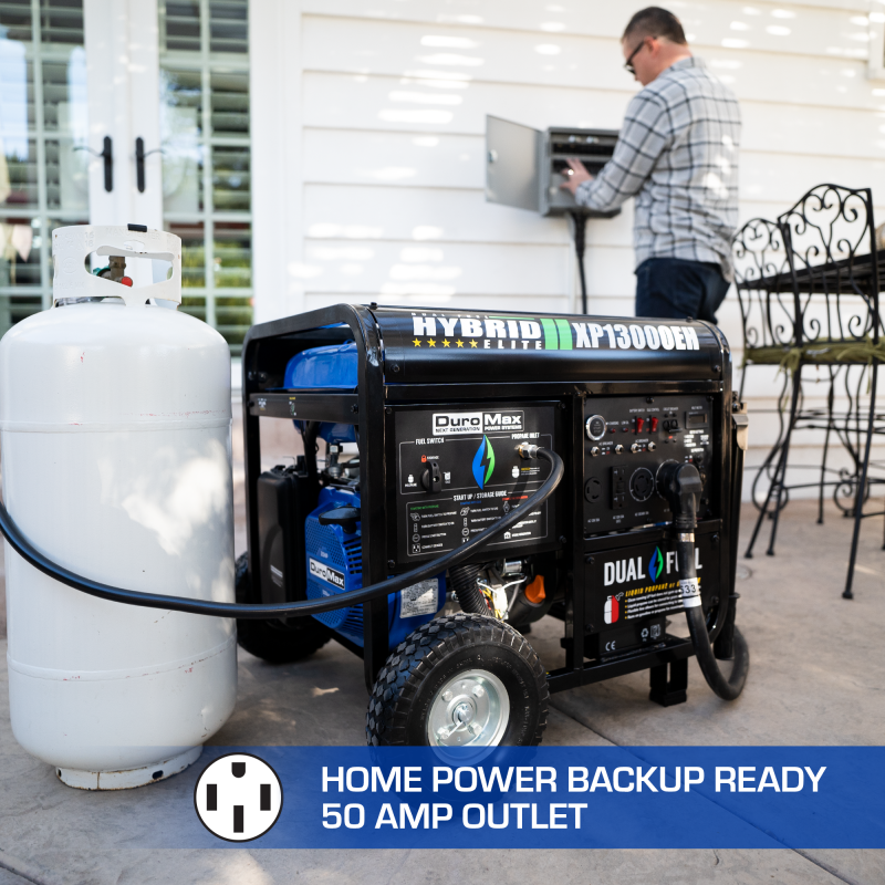 DuroMax XP13000EH 13,000 Watt Portable Dual Fuel Gas Propane Generator - Image 6