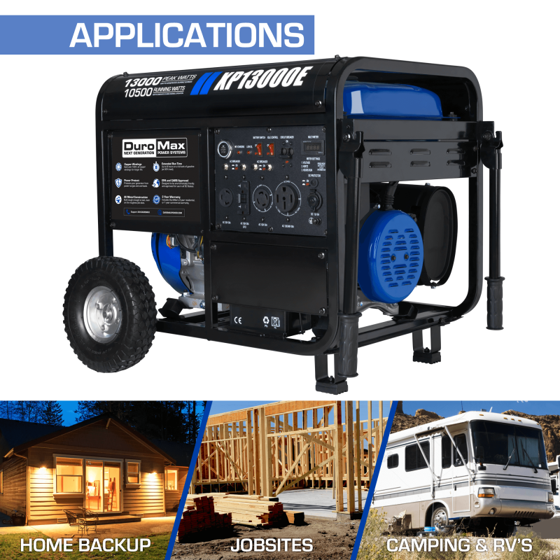 DuroMax XP13000E 13,000 Watt Portable Gas Powered Generator - Image 4