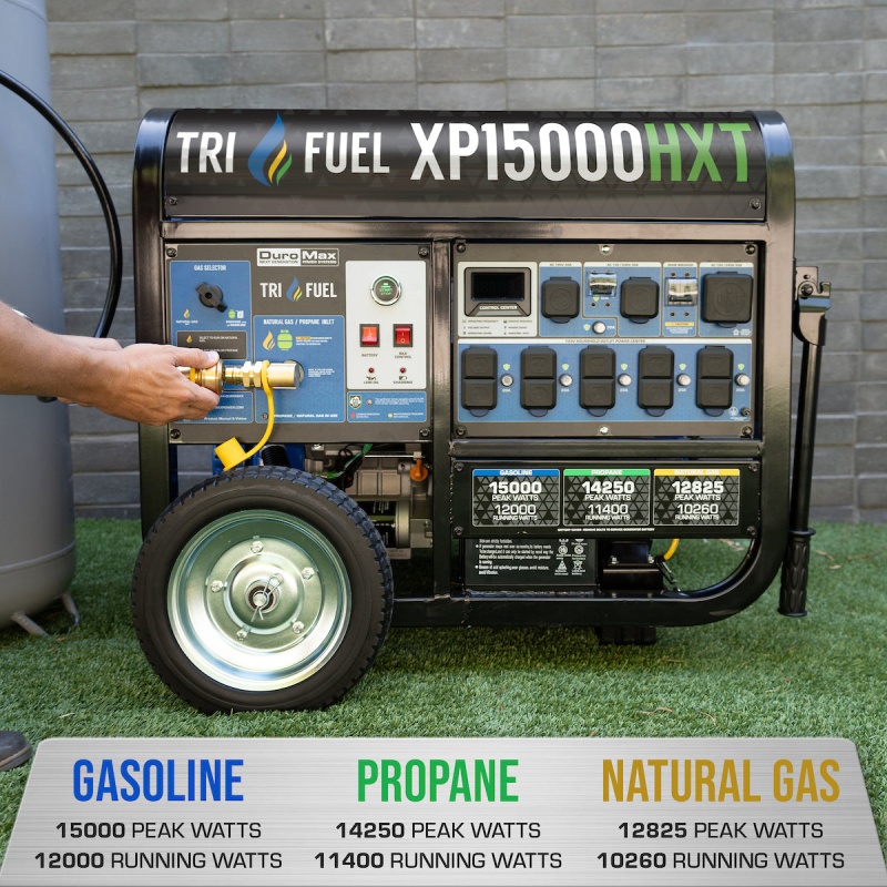 DuroMax XP15000HXT 15,000 Watt Electric Start Tri Fuel Portable Generator - Image 3