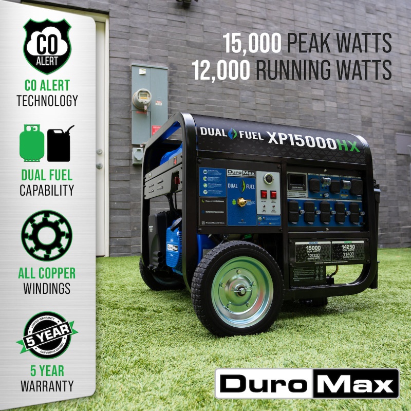 DuroMax XP15000HX 15,000 Watt Electric Start Dual Fuel Portable Generator - Image 2