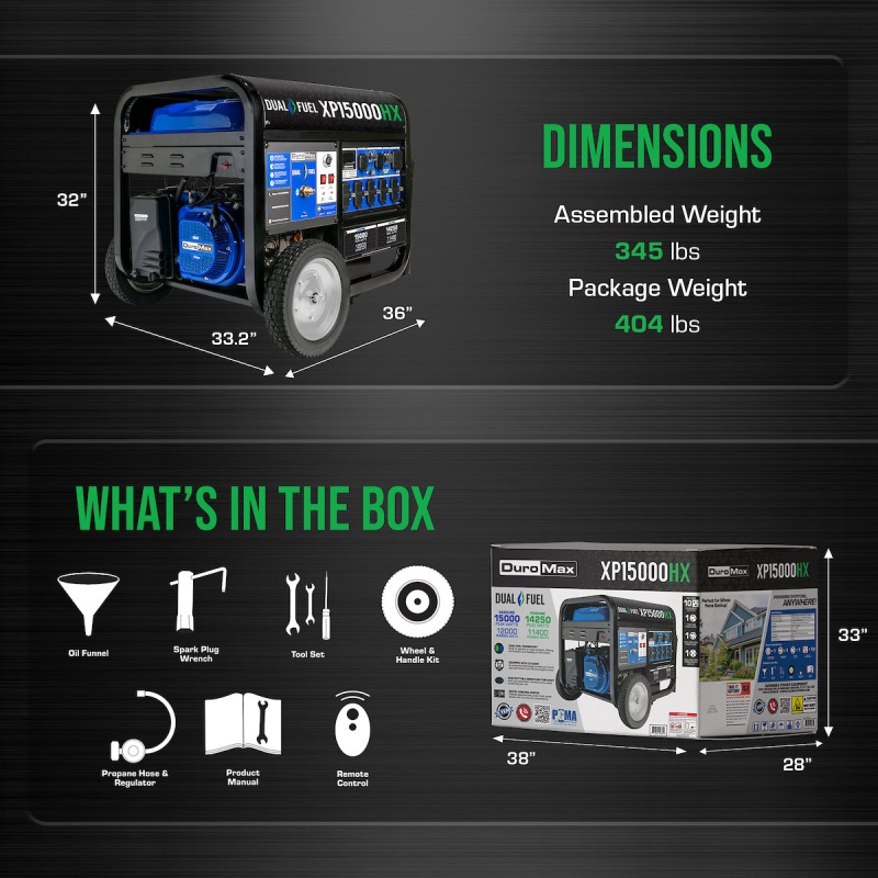 DuroMax XP15000HX 15,000 Watt Electric Start Dual Fuel Portable Generator - Image 11