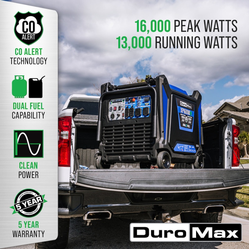 DuroMax XP16000iH 16,000 Watt Dual Fuel Portable Inverter Generator w/ CO Alert - Image 2