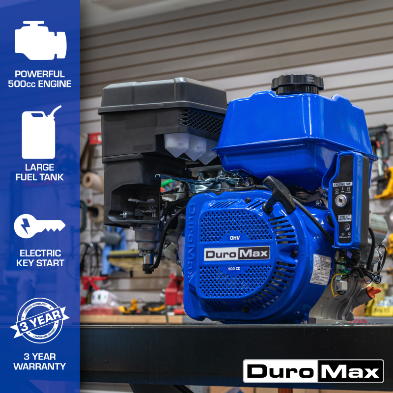 DuroMax XP20HPE 500cc 1-Inch Shaft Recoil/Electric Start Gasoline Engine - Image 2