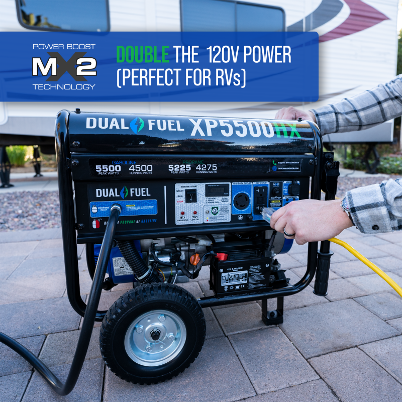 DuroMax XP5500HX 5,500 Watt Portable Dual Fuel Gas Propane CO Alert Generator - Image 3