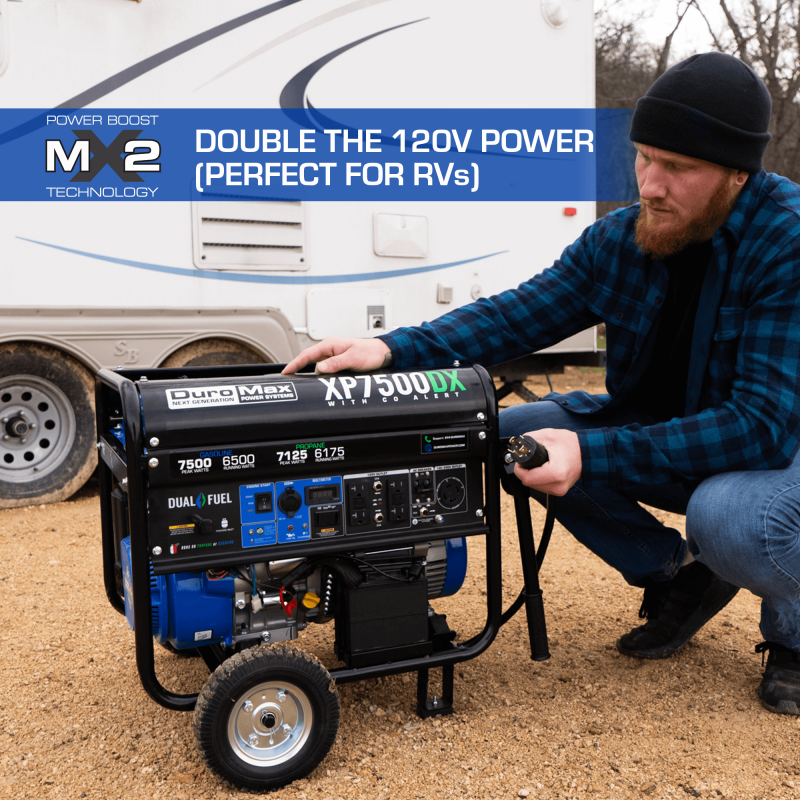 DuroMax XP7500DX 7,500 Watt Dual Fuel Gas Propane Portable Generator w/ CO Alert - Image 3