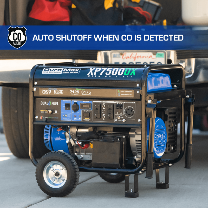 DuroMax XP7500DX 7,500 Watt Dual Fuel Gas Propane Portable Generator w/ CO Alert - Image 7