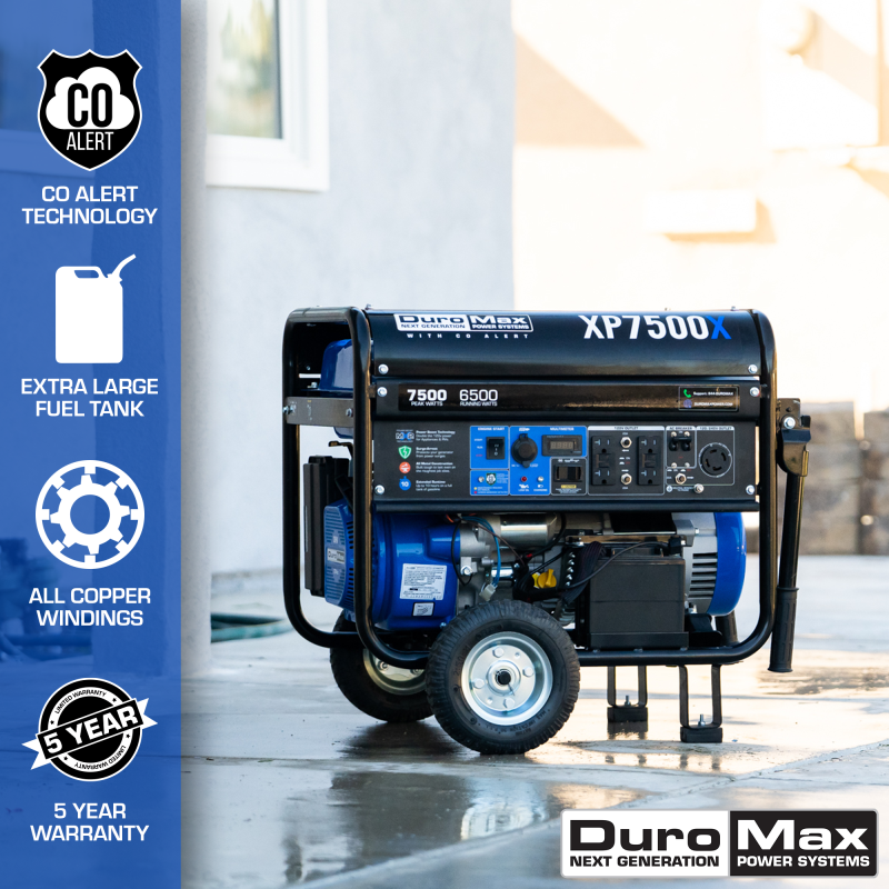 DuroMax XP7500X 7,500 Watt Gasoline Portable Generator w/ CO Alert - Image 2