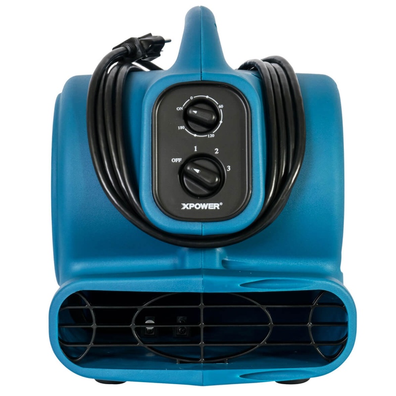 XPower P-260AT 115-Volt 1/4 HP 800-Cfm Scented Air Mover w/ Outlets, Blue - Image 3