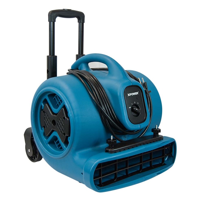 Xpower P-630HC 1/2 HP Air Mover w/ Telescopic Handle, Wheels, Carpet Clamp - Image 2