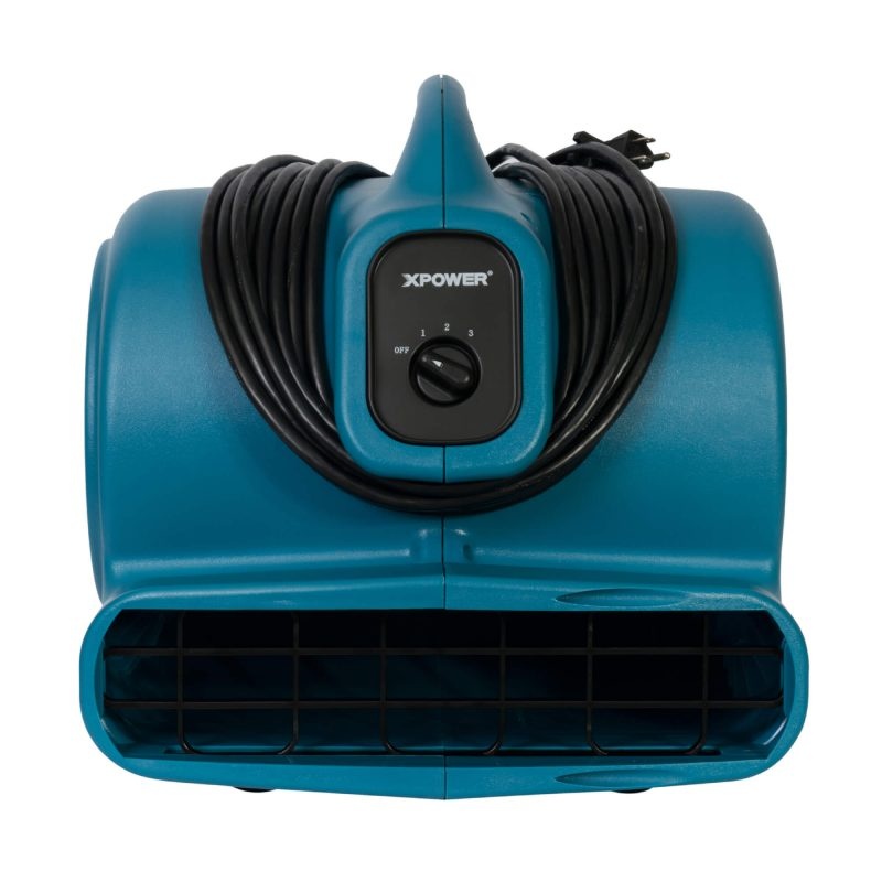 XPower X-600A 1/3-Hp 2.8-Amp 2,400-Cfm 3-Speed Electric Air Mover/Dryer - Blue - Image 5