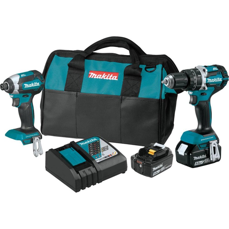 Makita XT269T 18 Volt 5.0Ah 2-Tool Brushless Cordless Driver Combo Kit