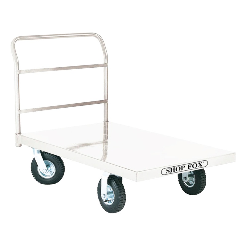 Shop Fox D3240 48-Inch x 30-Inch 2000-Lbs Pneumatic Wheel Platform Truck