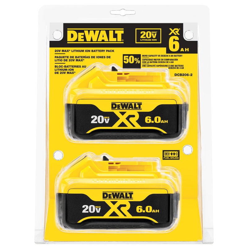 DeWALT DCB206-2 20V 6 Ah MAX XR Premium Lithium Ion Battery Pack - 2Pk - Image 5