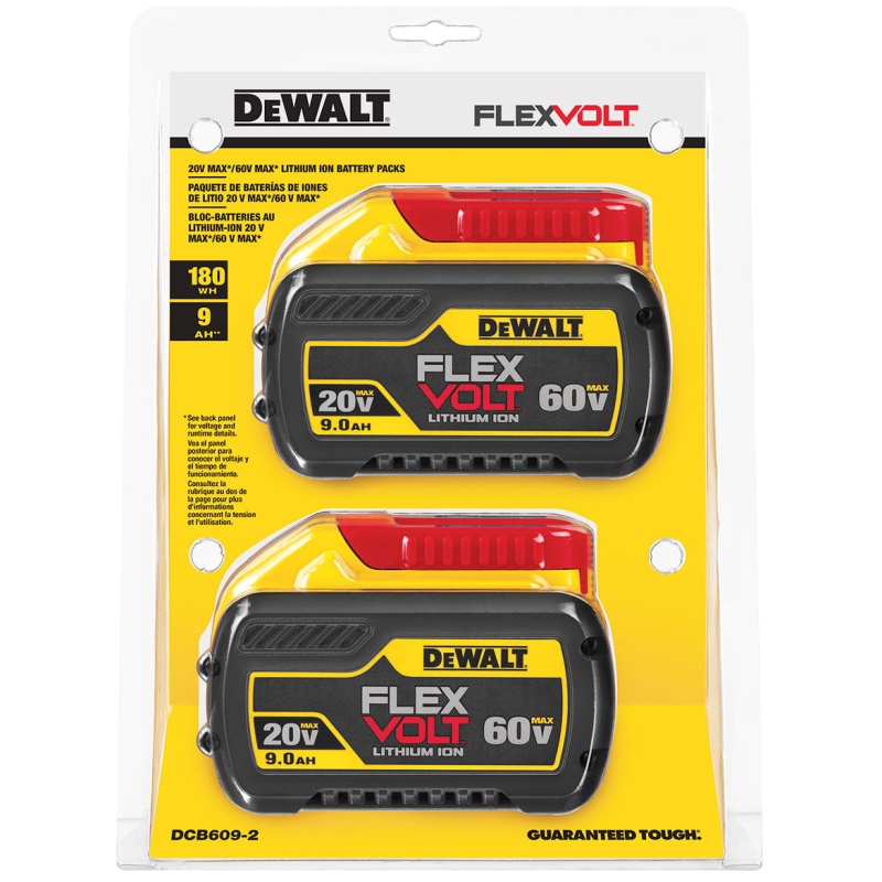 DeWALT DCB609-2 20/60V 9.0Ah MAX FLEXVOLT Lithium-Ion Battery, 2 Pk - Image 5