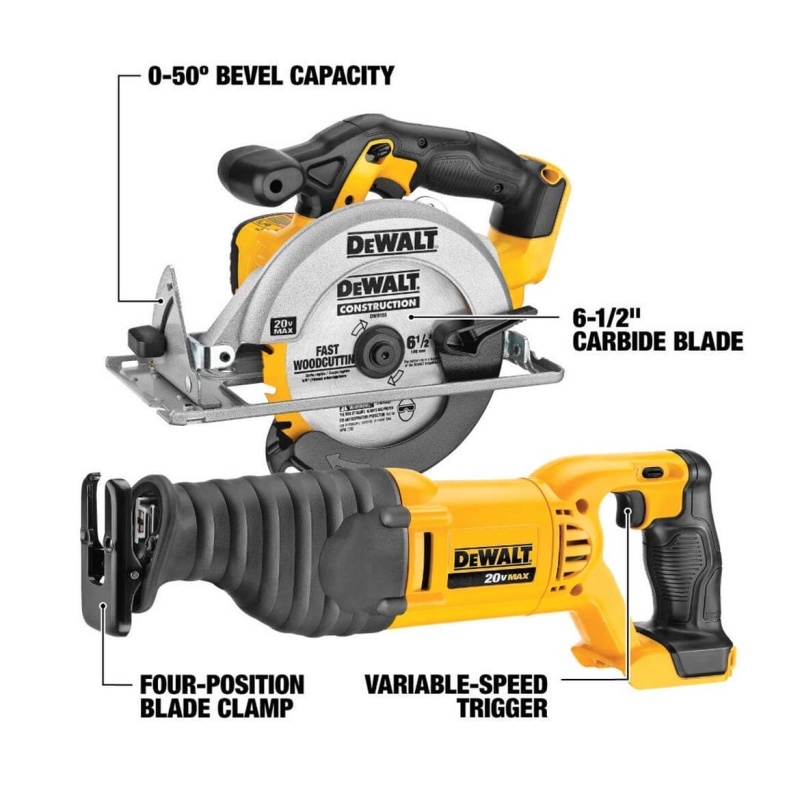 DeWALT DCK620D2 20V 6-Tool Cordless Lithium-Ion Driver and Saw Combo Kit - Image 2