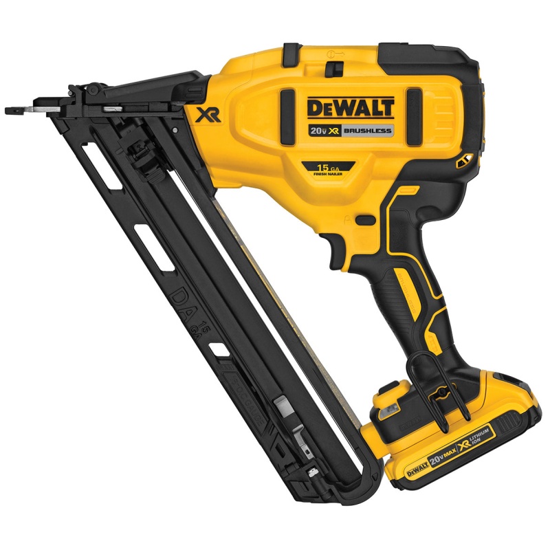 DeWALT DCN650D1 20V MAX XR 15-Gauge Cordless Angled Finish Nailer Kit - Image 2