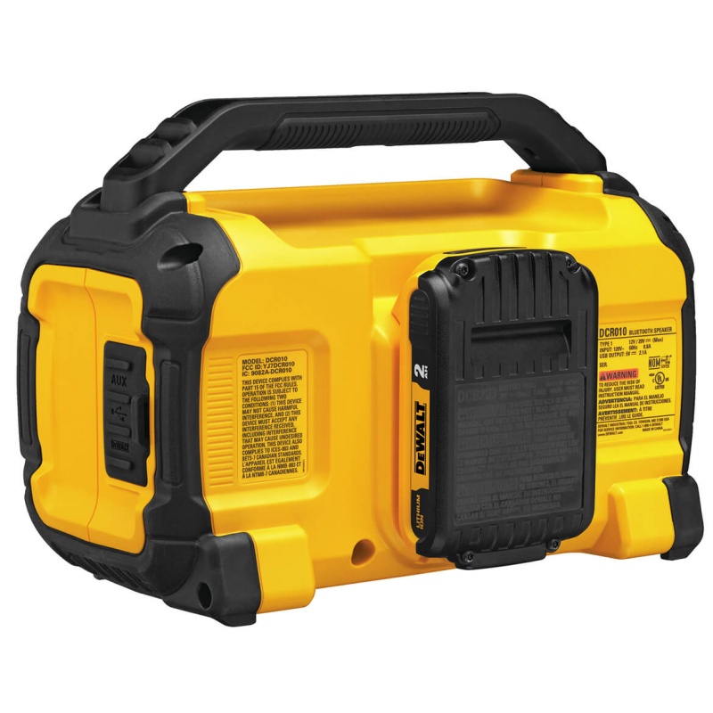 DeWALT DCR010 12V/20V Corded/Cordless Dual Speaker Bluetooth Speaker - Image 2