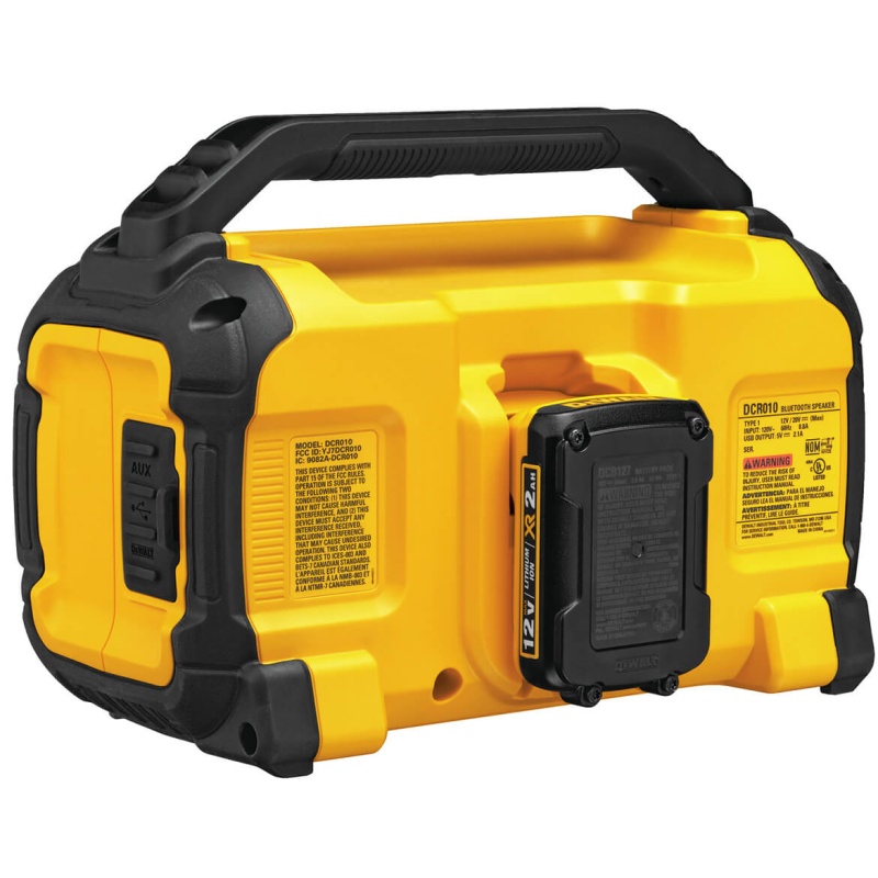 DeWALT DCR010 12V/20V Corded/Cordless Dual Speaker Bluetooth Speaker - Image 3