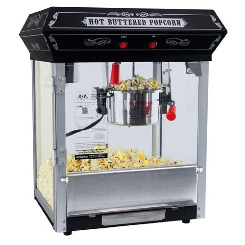 FunTime FT421CB 4oz Black Bar Table Top Popcorn Popper Maker Machine - Image 7