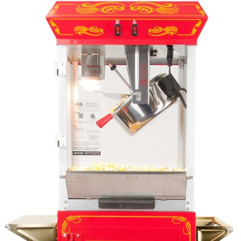 FunTime FT454CR 4oz Red Popcorn Popper Machine Maker Cart Vintage Style - Image 10