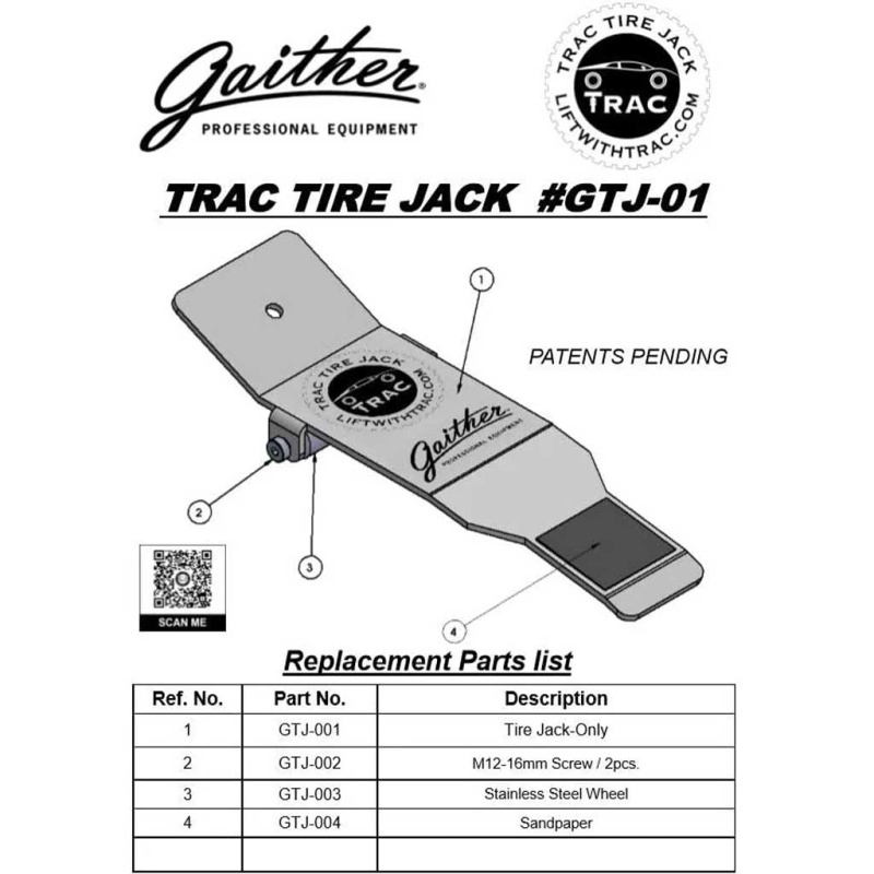 Gaither | Tire Jack Tool for Mounting & Demounting Heavy Wheel Assemblies (GTJ-01) - Image 6