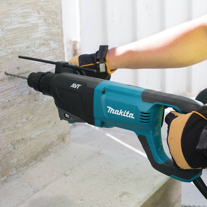 Makita HR2641X1 SDS-PLUS AVT Rotary Hammer with Case and 4-1/2" Angle Grinder - Image 6