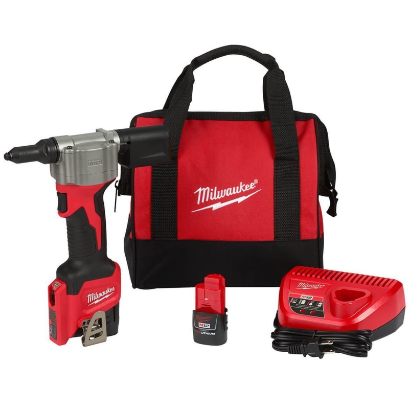 Milwaukee 2550-22 M12 FUEL 12V Heavy Duty Cordless Rivet Tool Kit