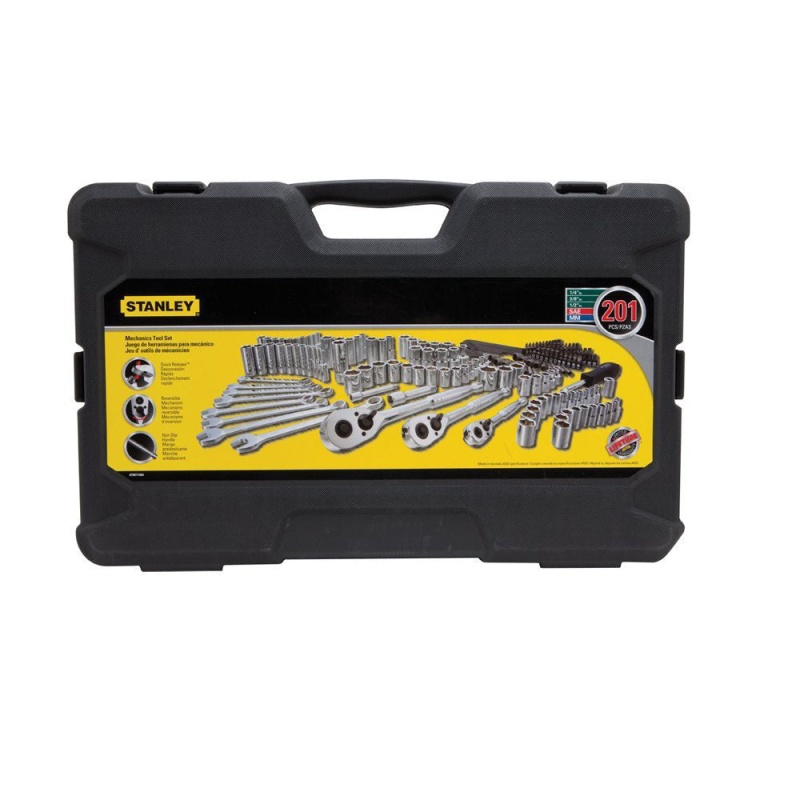 Stanley STMT71654 Steel Forged Nickel Chrome Mechanics Tool Set, (201-Piece)