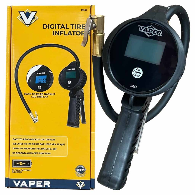 Titan Tools 19357 Vaper Digital Tire Inflator Gauge 0-174 psi with Backlit LCD Display & 22?? Hose - Image 2