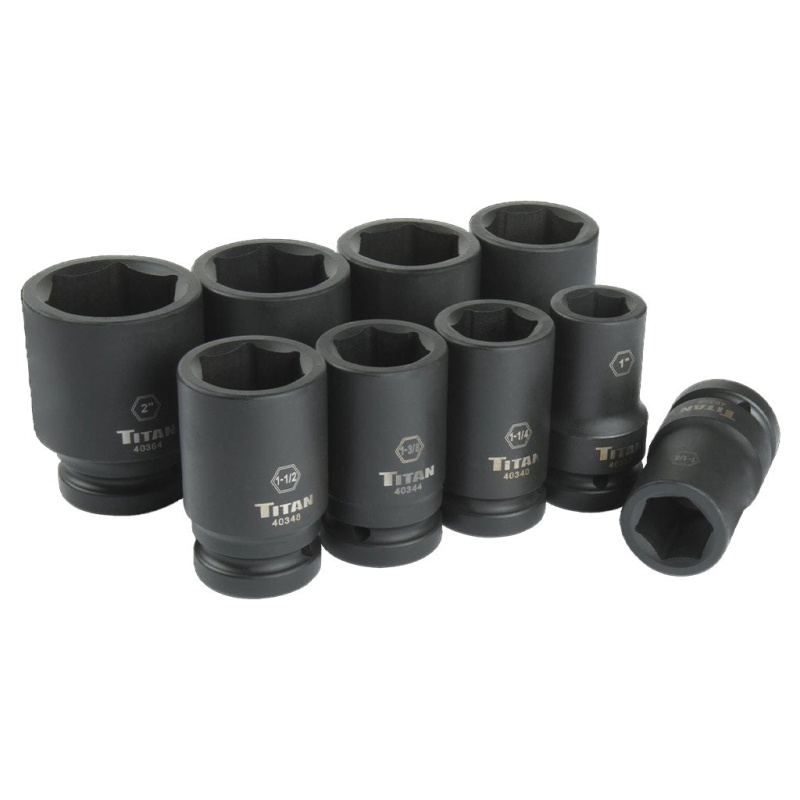 Titan Tools 40309 1?? Drive 6-Point 9-Piece SAE Deep Impact Socket Set - Image 6