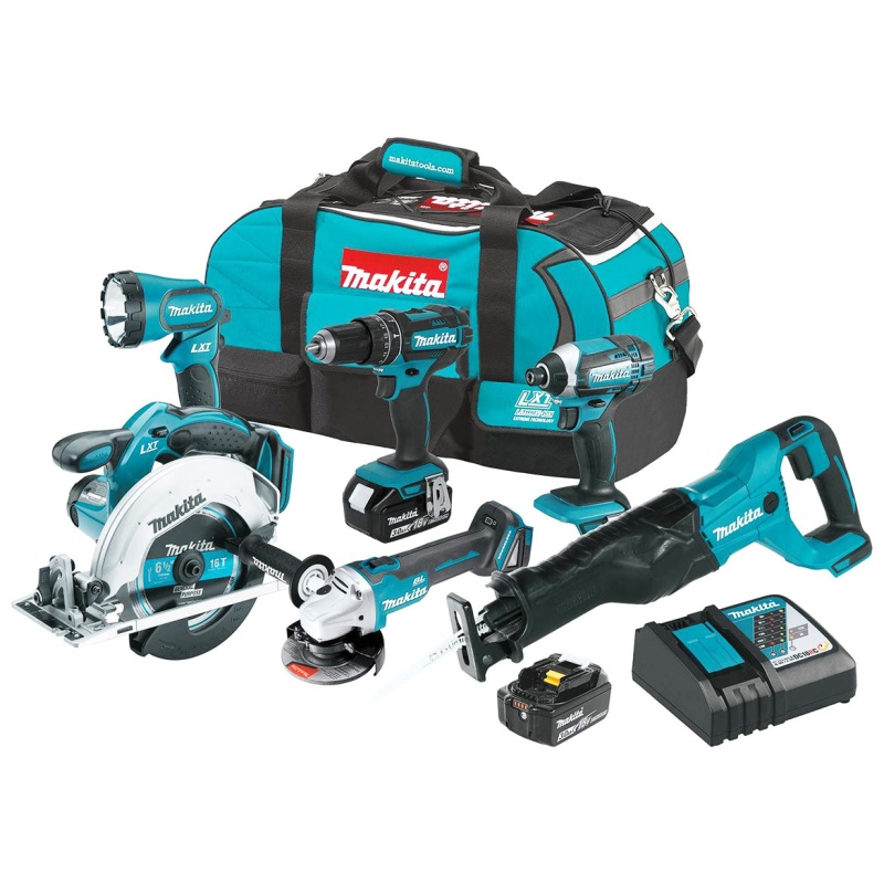 Makita XT610 18-Volt 3.0 Ah 2-Speed LXT Lithium-Ion Cordless Combo Kit - 6pc